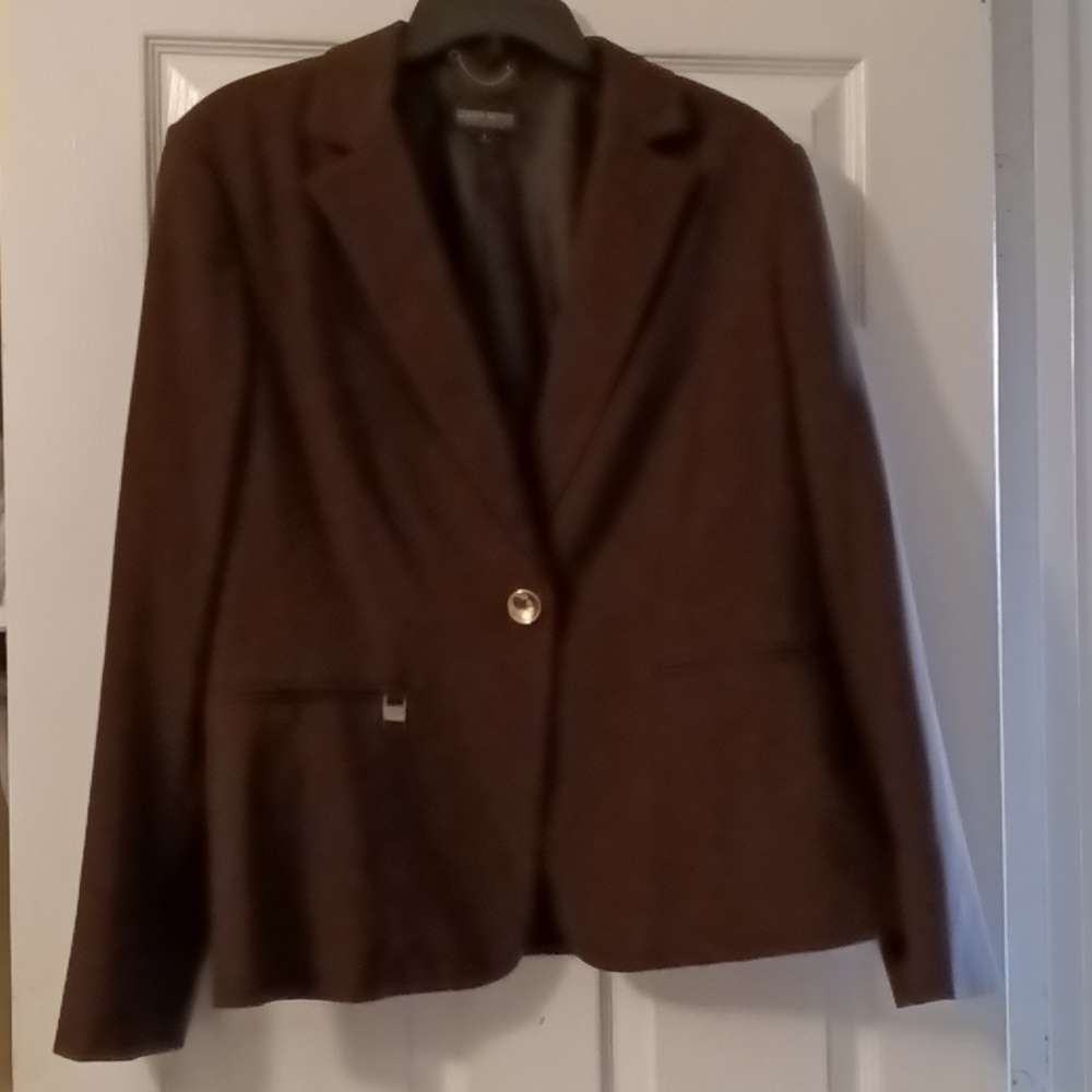 John Meyer Collection Brown Jacket with Gold accents S 16